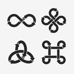 Infinity symbol icons. Vector Illustration.
