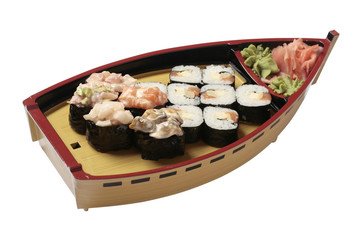 set of sushi with mussel