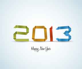 Paper Happy New Year 2013 vector card - obrazy, fototapety, plakaty