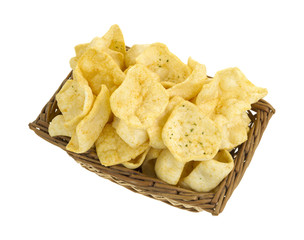 Basket of jalapeno seasoned potato chips