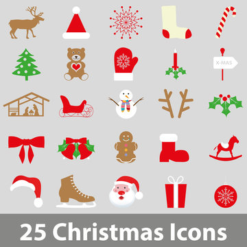 25 Farbenfrohe Weihnachts-icons