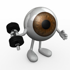 eyeball with arms and legs does weight training