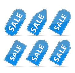 Set of blue sale tags