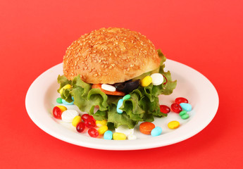 Conceptual image for nutritional care:assorted vitamins and