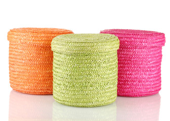 Wicker color boxes isolated on white