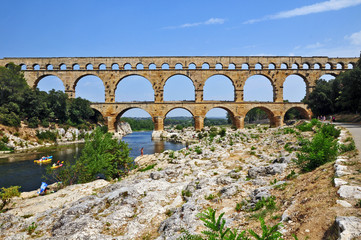 Pont du Gard, Linguadoca Roussillon, Francia - obrazy, fototapety, plakaty