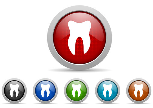 tooth vector icon set