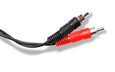Audio cable isolated on white