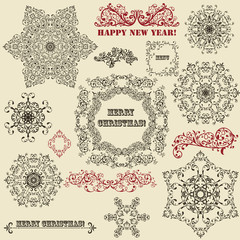 Vector Vintage Highly Detailed Snowflake