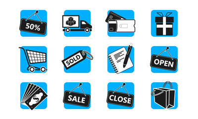 E-commerce and shopping icon set