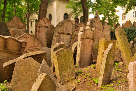 Old Jewish cemetery in Prague, europe