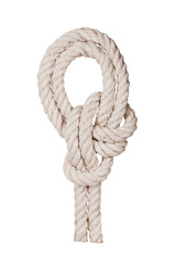 Rope with knot , isolated on white background