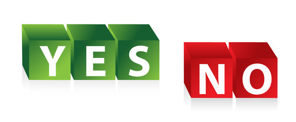 Yes No - 3d red green cubes