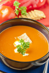 Tomato and  red pepper soup