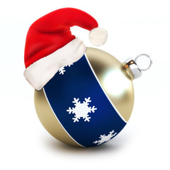 Santa hat on a Christmas Ornament
