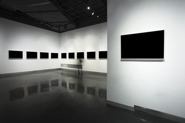 empty frames in museum