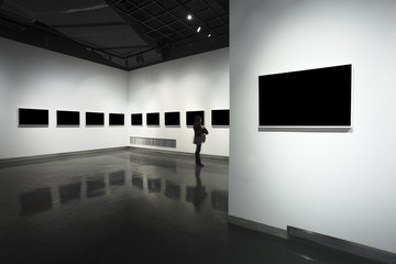 empty frames in museum