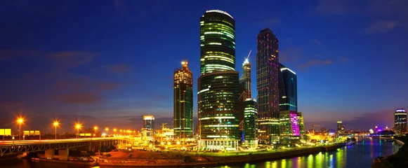 Poster Panorama of Moscow  in night © JackF