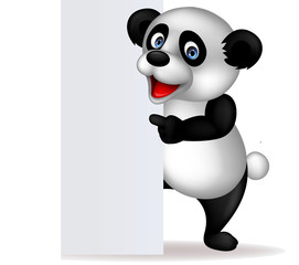 Panda with blank sign