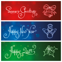 Fototapeta na wymiar Three New Year & Christmas Banners