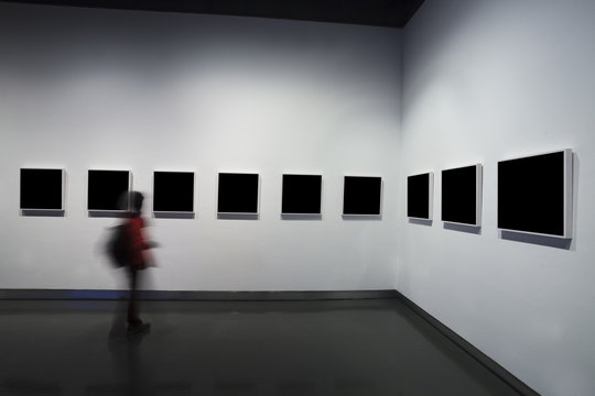 empty frames in museum