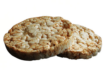 Rice biscuits isolated on white