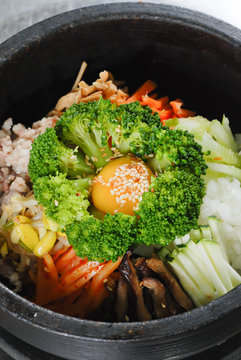 Korean Rice with pork, vegatable and Mushroom