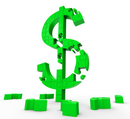 Obraz premium Dollar Symbol Shows Success, Wealth And Income