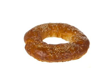 Bagel with sesame seeds isolated