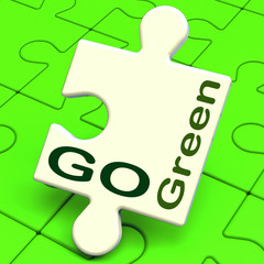 Go Green Means Recycling And Eco Friendly