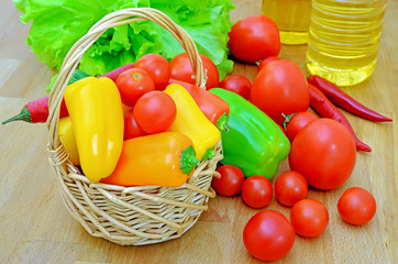 Vegetables on a wooden table