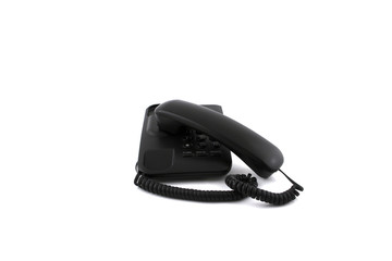 Fototapeta premium Black phone isolated on white