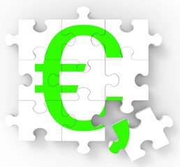 Fototapeta premium Euro Puzzle Shows European Profits