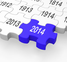 2014 Puzzle Piece Showing Calendar