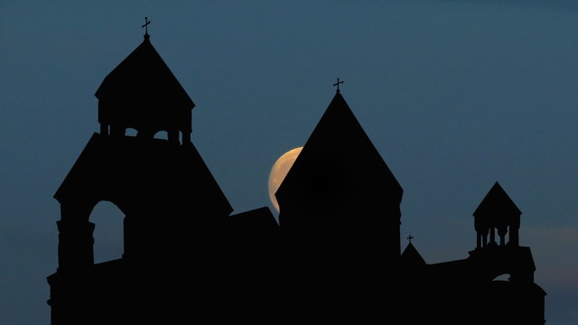 Armenia monastery of St.Echmiadzin moongliding