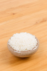 White rice in bowl on table