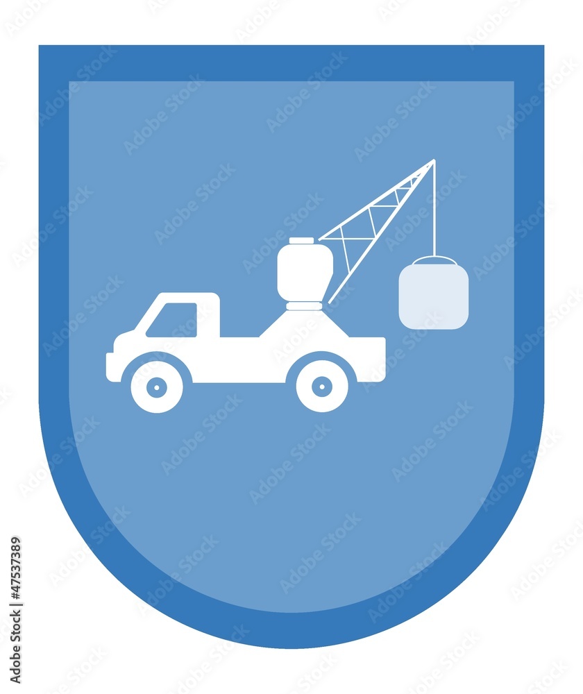 Poster grue sur un pickup dans un blason