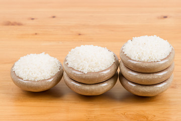 White rice in bowl on table
