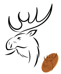 Isolated moose illustration