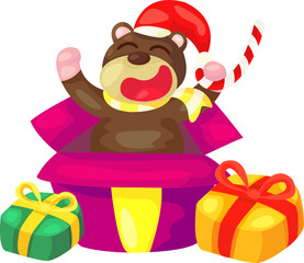 cute bear with new year presents