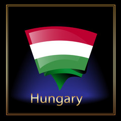 Flag of Hungary on the black background
