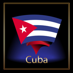Obraz premium Flag of Cuba on the black background