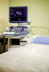 Medical ultrasonography machine at hospital