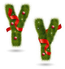 Christmas-related decorative alphabet Y