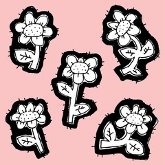 Rough Floral Set of 5 elements