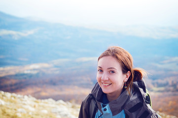 Young woman hiking