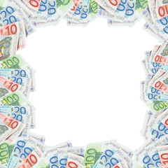 Rahmen aus Euro Banknoten