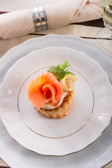 Vol-au-vent with salmon