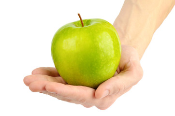 Man hand with apple