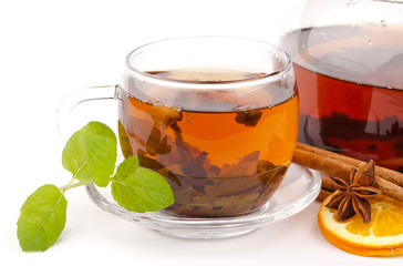 Cup of tea isolated on white